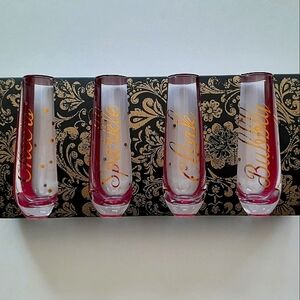 Christian Siriano Decorative Champagne Flutes Set Of Four New